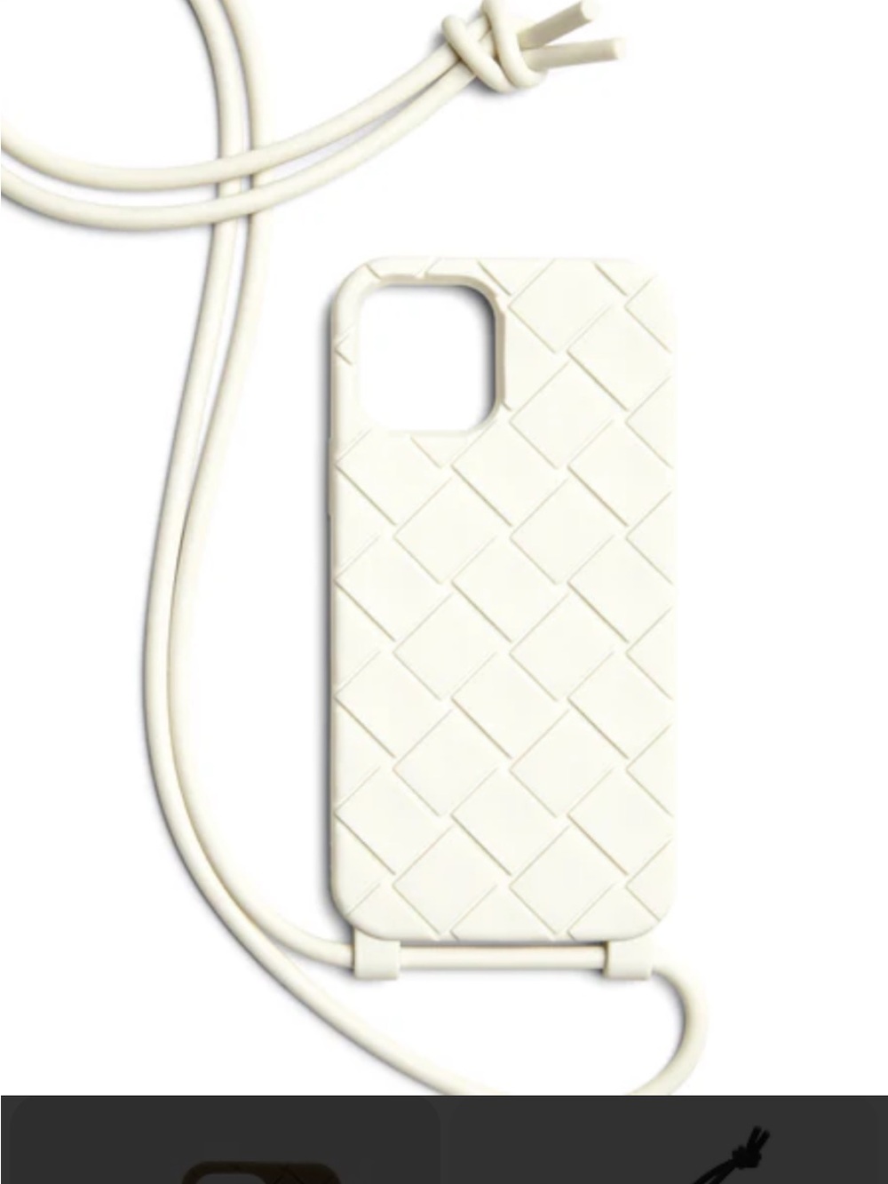 Bottega Veneta Cream Woven Crossbody Phone Case Strap fits iPhone 16 & others